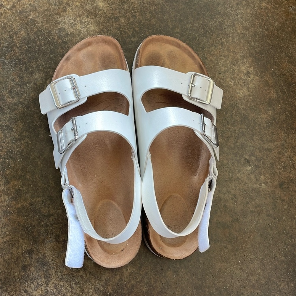 Women’s white Birkenstock sandals